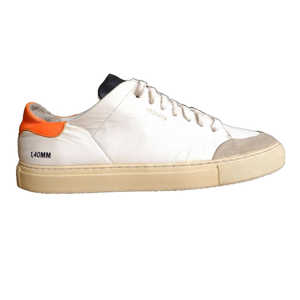 Axel Arigato White/Orange Leather Sneakers Size 8 US Mens - Picture 3 of 15